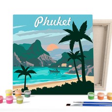 DIY 페인팅 그림 그리기 색칠하기 랜드마크 태국 푸켓 25X25, 단품, 단품