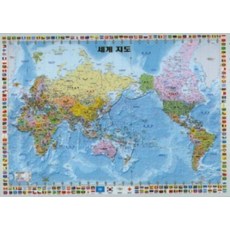 국기로찾는세계지도(코팅 표구-걸이용)-단면 [축척 1:41 000 000]