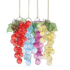 유리포도아크릴포도클러스터장식4피스인공인조포도가짜포도번들장식크리스탈과일비즈장식품크리스마스트리벽난로주방용122891, 유리포도아크릴포도클러스터장식4피스인공인조포도가짜포도번들