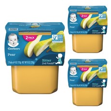 거버 어린이 액상 식품 113g 2개입, 배(Pears), 226g, 3개