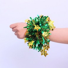 節日活動表演手腕花 幼兒園啦啦操手花 六一兒童節舞蹈表演手花道具 運動會拉拉隊手環, 五星笑臉款【綠色】1個裝, 1個