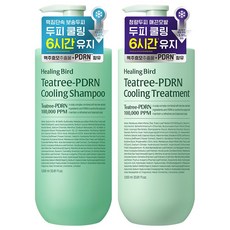 [SET] 힐링버드 티트리PDRN쿨링샴푸 1000ml+트리트먼트 1000ml+단독증정, 1세트