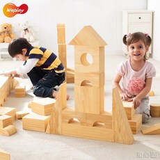 Weplay 軟質木紋積木8cm - 56件組，安全軟積木，建構積木玩具，激發兒童創意, 1個
