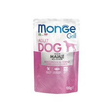 瑪恩吉 Monge Grill 炙燒肉塊 無穀主食犬餐包, 100g, 1個, 成犬(豬肉)