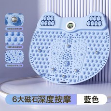 【加大加厚】貓咪型足底按摩墊腳經絡慢跑腳墊壓板腳底原地踏步指, 藍色貓咪磁石款【直徑51cm】:指壓板, 1個