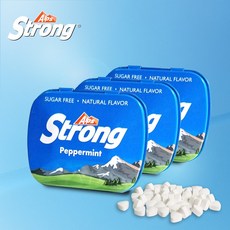 알프스스트롱 페퍼민트 금연 캔디 무설탕, 3개, 14g