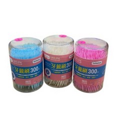 絲麥兒牙籤刷 台灣製造 雙頭牙籤刷 剔牙牙籤刷 一次性牙籤, 1個, 300個裝