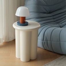 [리비니아] 클로버 수납 스툴 의자 사이드테이블 겸용 오브제 체어 포인트가구 3colors, 1개, 크림화이트