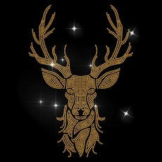 1개 유리 핫픽스 라인스톤 다리미 부착형 아플리케 의상 액세서리 (옷 가방 바지용) 사슴 모양 297x210mm, 혼합색