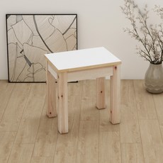 원목 스툴 의자 400x300x420 화이트, 단품