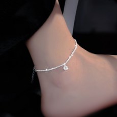 AKIPANDA 여성 럭셔리 크리스탈 실버 체인 발찌