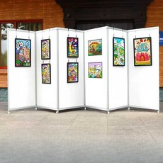 사진 전시대 접이식 스탠드 예술 이젤 실버 스튜디오 작품 흰색 배경판 후면 60x160, J. 흰색 실버 80180 팬