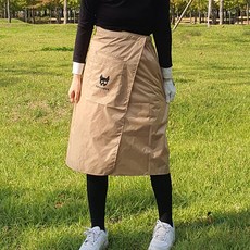 골프 비치마 주머니있는 레인스커트 남녀공용 방수 우비치마 우의, 베이지, 1개