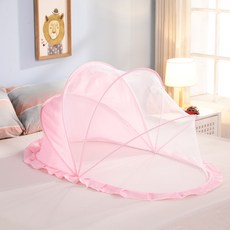 케이비지리테일 드리밍쉴드 휴대용 유아 모기장 촘촘 벌레, 핑크 128cm x 65cm