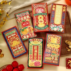 紅包袋 多種款式圖案過年新年紅包袋, 1個, 直式-全力以富(19-49)