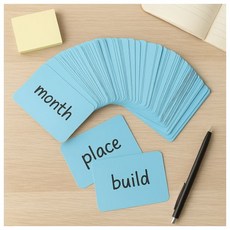 학습용 공부도구 교육용품 단어연습 상상페이퍼 컬러 양면 단어카드 100매x2세트(스카이)