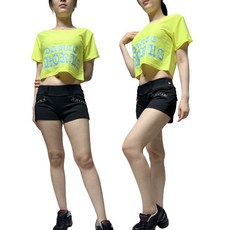 CWS 23015상의 코러스라인 줌바댄스복 방송댄스복 에어로빅복 라인댄스, 형광노랑