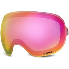 VANRORA X-Mag 스키 고글 교체용 렌즈 투명 렌즈 70096, Vlt 20% 그레이 렌즈, Revo 핑크 코팅