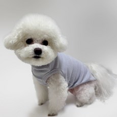 스타일독 메리 골지 나시 강아지옷, 1개, 블루그레이