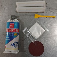 互信 強力鑄工膠 高強度金屬修補劑, 1個, 強度加倍：1大支 100g 贈工具,強力修補GT208--耐高溫200++