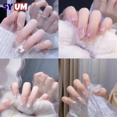 SYUM네일스티커북 리유저블 네일스티커 귀여운 붙이는네일 96P 4종타입, 1개, 혼합색상