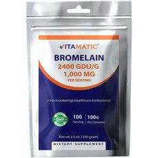 비타민 브로멜라인 파우더 1회 제공량 1000g 2400GDU/g 단백질 분해 효소 100그램 100인분 스쿱 포함, 1kg, 1개