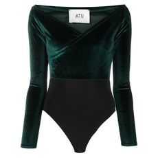 아투바디쿠튀르 크로스오버 넥 벨벳 보디스