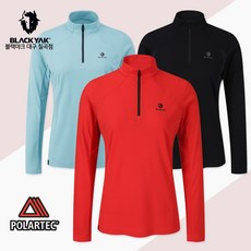 블랙야크 간절기 여성 폴라텍 집업 긴팔티 봄 자외선 차단 50이상 기능성 등산 아웃도어 하프집업 상의