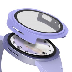 로랜텍 갤럭시워치 케이스 풀커버 액정보호 강화유리, 퍼플, 1개