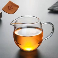 耐熱玻璃蓋碗 功夫茶具 三才蓋碗, 1個, 320毫升玻璃公杯+吸水茶巾