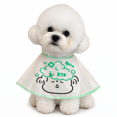 강아지 반려견 얼굴 세안보 미용 눈물자국 세수 망토, 1개, 그린