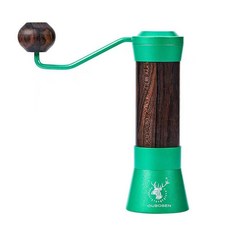 手動咖啡豆研磨器手磨咖啡機家用多功能便攜手搖咖啡磨豆機一體 手搖磨豆機 咖啡研磨 咖啡磨豆機 手動磨豆機, 實木手柄狂野綠-oubosen旗艦版, 1個