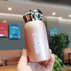 릴스베이 포켓 미니텀블러 가벼운 초경량 보온보냉 데일리 안새는 텀블러 에스프레소 샷 보온병 유치원 놀이터 물병 쁘띠 보틀, 1개, 180ml, 크림핑크