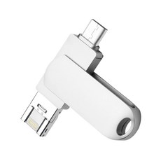 4 IN1 핸드폰 OTG 아이폰 USB 3.0 데이터 전송 일체형 회전 외장메모리, 32GB