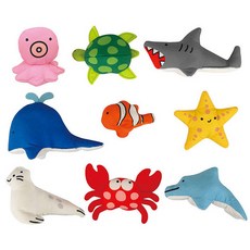 케이스키즈 촉감놀이 헝겊놀이가방 바다생물 9종+매트겸가방