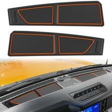 Auovo 포드 브롱코 액세서리 2024 2025 2026과 호환되는 대시 커버 트레이 미끄럼 방지 실리콘 자동차 대시보드 수납 공간 매트 브롱코 2/4도어 내부 대시 패드 라, 코드 오렌지, 2pcs dash cover tray