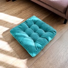 대형방석(55X55) 두꺼운방석 원형 사각 키높이 등받이 빅사이즈 큰방석, 민트