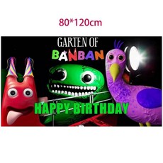 생일 파티 학예회 이벤트 할로윈 용품 Banban 장식 풍선 배너 케이크 토퍼 베이비 샤워, Other, 80X120cm B