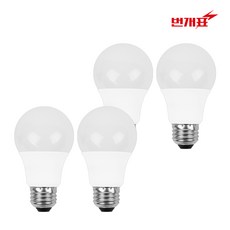 번개표 LED 화이트 전구 8W, 전구색, 4개