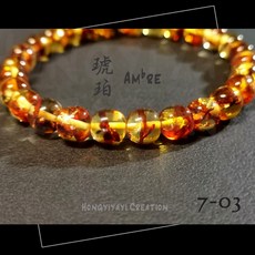 天然琥珀花珀手鍊，波羅的海花珀手串，兒童時尚飾品，附贈收納袋，守護寶貝平安健康