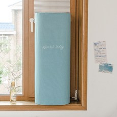 The Zari 亞麻刺繡窗型空調罩, 藍色