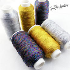 [정글스튜디오] [대용량]금실 은실 레인보우실 (3 6 9 12 15합) 드림캐쳐실 금사 은사 마크라메 재료, 금실9합(대용량)