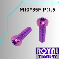 ROYAL 鈦合金螺絲 M10*35F P:1.5 飛碟頭型螺絲 64鈦螺絲 出貨附發票 四色可選, 1個, 皇家紫