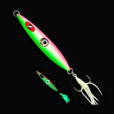 금속 낚시 지그 라이트/훅 스트라이프 야광 UV 미끼 바닷물 심해 슬로우 싱킹 글로우 루어, 05 120g, 04 COLOR C