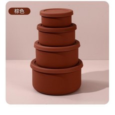 矽膠保鮮盒 圓形輕食餐盒 食品級矽膠 耐用, 300ML款式6, 1個, 300ML