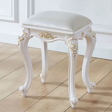 유럽풍의자 엔틱의자 스툴 의자 화장대 스툴 피아노 르네상스 무채색사각스툴43cm, U. 금색으로 칠해진 넉넉한 진주빛 흰색 가죽, U. 금색으로 칠해진 넉넉한 진주빛 흰색 가죽