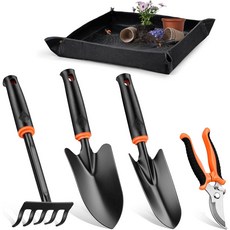 분갈이 매트 75 x 75cm + 4종 원예 도구 세트 (원예 삽 전지 가위), 1세트