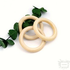 우드링 원형 7cm 베이지 마크라메 인형공예소품 커머스픽101, 오십개입x1봉