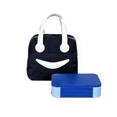 런치버스 미니 도시락통 보온 보냉 가방세트 소풍 피크닉 다이어트 밀프렙 소형 도시락용기, 1개, 블루