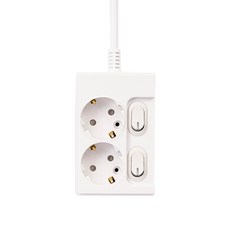 KD-TAP 국산 개별형 스위치 멀티탭 2구 고용량 콘센트 16A 안전 접지, 1개, 0.5m